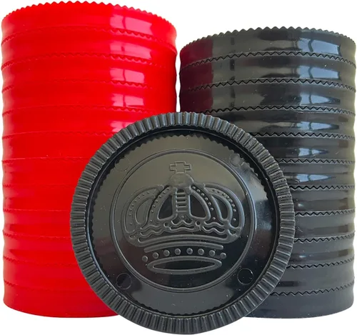 Miniatura 2 de SEETOOOGAMES 24 piezas de 3 pulgadas Jumbo piezas de repuesto a cuadros solamente-12rojo, 12negro