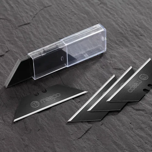 Miniatura 4 de M MEEPO Paquete de 50 hojas para cuchillo utilitario, titanio completamente chapado, hojas de afeitar SK-2 duraderas para cuchillo utilitario y caja
