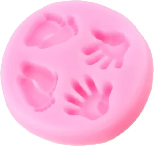 Miniatura 9 de Moldes de silicona para bebé, molde de fondant para pies de bebé, moldes de silicona de mano para baby shower, decoración de pasteles, decoración