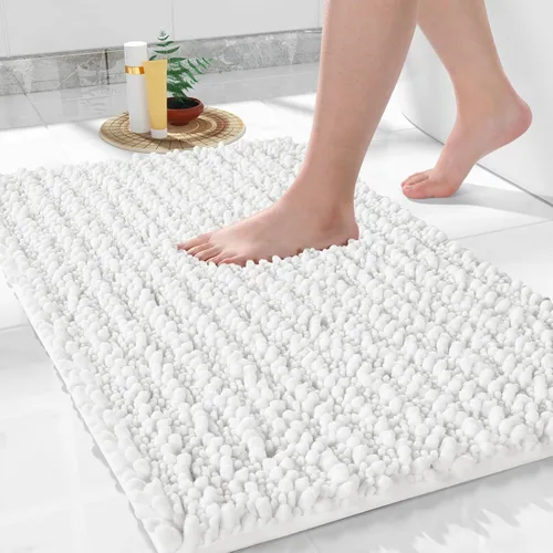 Miniatura 61 de Yimobra Alfombras de Baño Antideslizantes Lavables - Alfombra de Baño de Chenilla Ultra Suave Absorbente, Alfombra Peluda de Secado Rápido para Negro