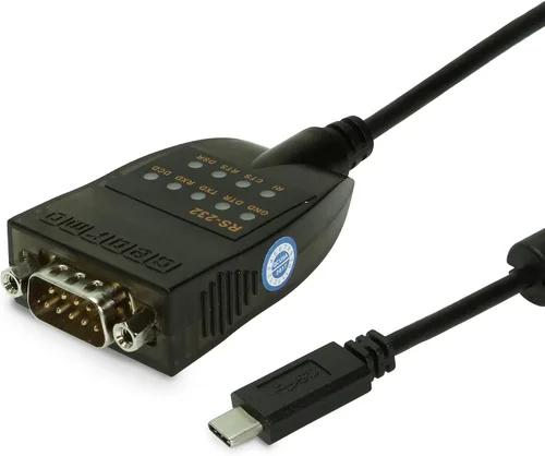 Miniatura 9 de Gearmo Adaptador serie USB C a RS232 con chip FTDI Indicadores LED de transferencia de datos de alta velocidad compatible con plataforma cruzada