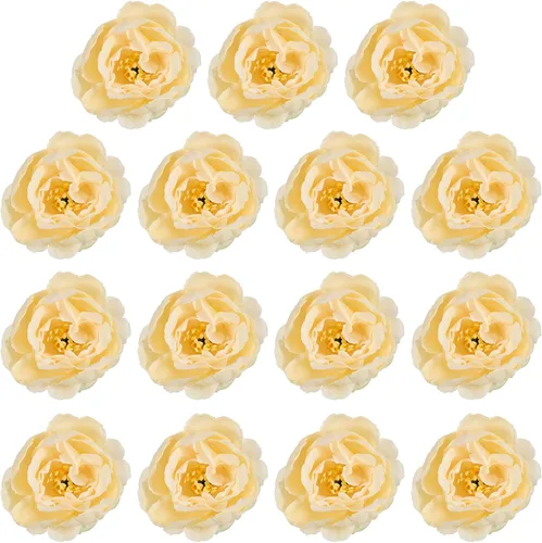 Miniatura 14 de PATIKIL Cabeza de flores artificiales, 15 cabezas de flores falsas, cabezas de peonía de seda a granel, flores de simulación para ramos de flores