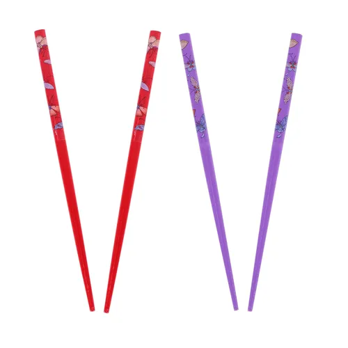 Miniatura 8 de Juego de 4 palillos para el cabello con mariposas, color blanco y negro
