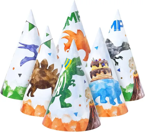 Miniatura 14 de WERNNSAI Sombreros de Fiesta de Cumpleaños - 12 Piezas Suministros de Fiesta de Cumpleaños Sombreros de Cono con Diademas Sombreros de Papel