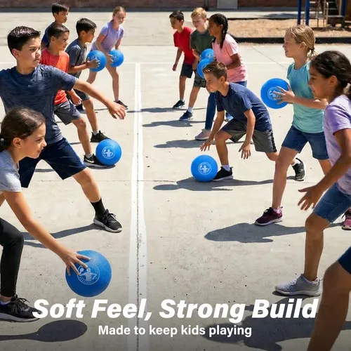 Miniatura 3 de GoSports Inflatable Dodgeballs - Choose 5 Inch or 7 Inch No Sting Balls - Set of 6 Includes Ball Pump & Mesh Bag Paquete de 6 bolas de 7" - Azul