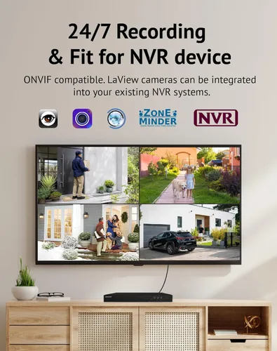 Miniatura 7 de LaView - Cámaras de seguridad para exteriores 4K, cámaras HD de 8MP para seguridad del hogar con detección humana por IA, impermeables IP65, Blanco