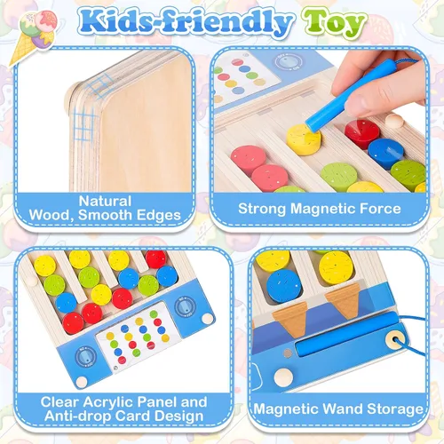 Miniatura 6 de Juguetes Montessori de madera sensorial para autismo: regalos de cumpleaños para niñas y niños de 4, 5, 6 años Juguetes para niños y niñas