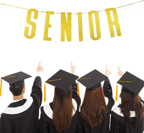 Miniatura 9 de Cartel dorado con purpurina para graduación de felicitaciones, decoración de banderines para fiesta de graduación de secundaria