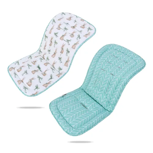 Miniatura 17 de Cojín para Carrito de Bebé, Colchoneta Silla Paseo Universal Transpirable, Cojín para Sillas de Paseo 100% Algodón, 34x78cm 1 Paquete