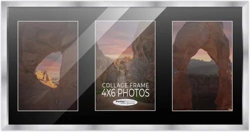 Miniatura 123 de Marcos de fotos modernos para decoración de pared, marco de collage de fotos de 8 x 10 pulgadas, acabado negro con paspartú negro para dos fotos