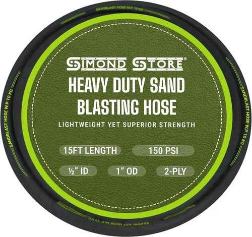 Simond Store - Manguera abrasiva de chorro de arena 1/2" de diámetro interior, 1" OD Blasthose 15 pies de largo manguera de chorro de arena