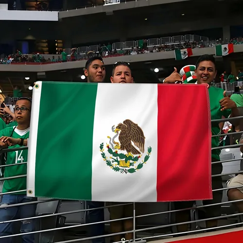 Miniatura 7 de Bandera mexicana de 3 x 5 pies para exteriores, tela Oxford 210D resistente, bandera de México Bandera de México bordada de águila, serpiente