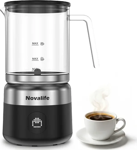 Espumador de leche eléctrico 5 en 1, espumador de leche extraíble y vaporizador de un solo toque para espuma de leche caliente y fría,
