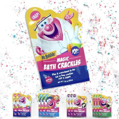Mr. Bubble Magic Bath Crackles, divertido de añadir al baño de burbujas para hacer que la hora del baño sea emocionante para los niños con