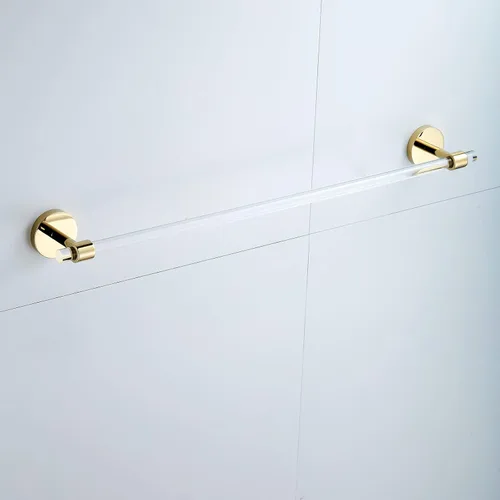 Miniatura 3 de Toallero de acrílico dorado de 16 pulgadas para baño, soporte de toalla montado en la pared, toallero moderno SHUNLI