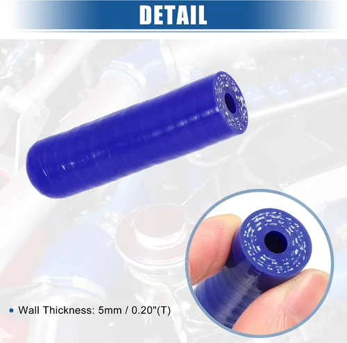 Miniatura 4 de uxcell 1 Unidades 0.236 in ID Silicona Tapa de Refrigerante con Abrazadera para Calentador de Refrigerante Bypass Vacío Agua Puerto Azul