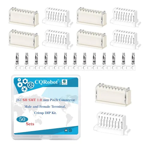 Miniatura 62 de CQRobot JST EL 4.5 mm de paso 2 pines conector electrónico IC macho, enchufes hembra carcasa y kit de terminales de crimpado en T macho/hembra. 50