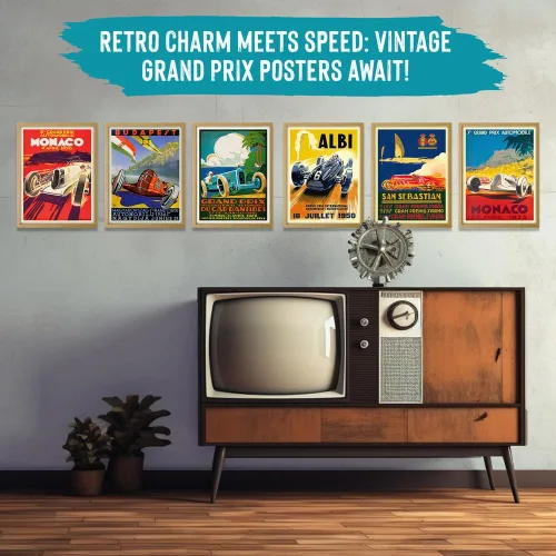 Miniatura 5 de Wallbuddy Juego de 6 carteles de Grand Prix - Fórmula, carreras de motor (5 x 7)