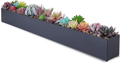 Miniatura 10 de Caja rectangular moderna de acero inoxidable para plantas