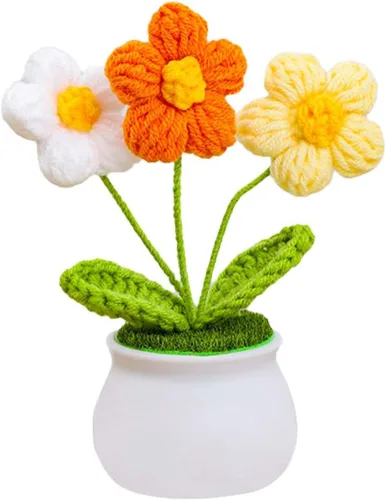 Miniatura 6 de Flores de ganchillo lindas flores para mujeres, flores de punto, regalo para amigos, madre, compañeros de trabajo, San Valentín, graduación, Rosa