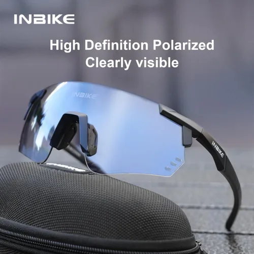 Miniatura 3 de INBIKE Gafas de ciclismo fotocromáticas para hombres y mujeres, polarizadas, protección UV400, gafas de sol deportivas TR90 para bicicleta de Negro