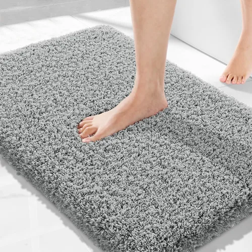 Miniatura 43 de Yimobra Alfombra de baño de felpa esponjosa, súper lanuda suave, cómoda, antideslizante, absorbente de agua, alfombra de baño de microfibra que se