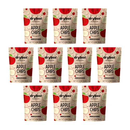 Miniatura 14 de Drybox Chips de manzana seca sin azúcar añadido, paquete de 3 patatas fritas de manzana, paquetes de aperitivos de manzana en rodajas al horno