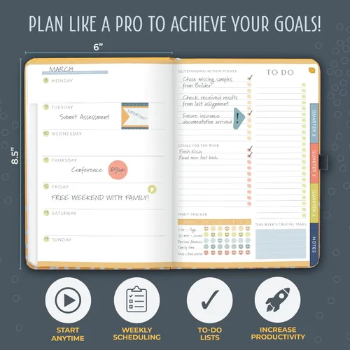 Miniatura 3 de Boxclever Press Planificador de objetivos: planificador semanal de lujo sin fecha para aumentar la productividad y lograr tus objetivos. Agenda