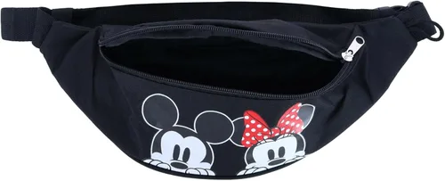 Miniatura 2 de Jerry Leigh Disney Peeking Mickey Mouse y Minnie Mouse Riñonera, Negro, talla única