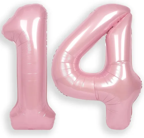Miniatura 26 de Globo Número 0 de 40 Pulgadas para Niño o Niña Rosa Grande 0-9 Papel de Aluminio Mylar Grande Globo Número 0 Feliz Cumpleaños 0 Fiesta Aniversario