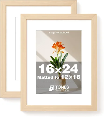 Miniatura 23 de TONES FRAME DESIGN Juego de 2 portarretratos de 5 x 7 pulgadas con acabado de chapa de madera maciza de roble de 5 x 7 pulgadas con paspartú de 4 x