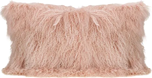 Miniatura 13 de MOOX Fundas de Almohada de Piel de Cordero Mongol Lumbar Throw Funda de Almohada de Piel de Oveja Lana Auténtica Piel Tibetana Acento Sala de Estar