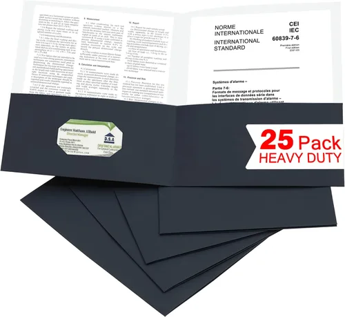 Miniatura 13 de Zzrywuty 100 Paquetes de Carpetas de Archivo de Dos Bolsillos con Ranura para Tarjetas de Visita, Papel Texturizado, Tamaño Carta, Capacidad