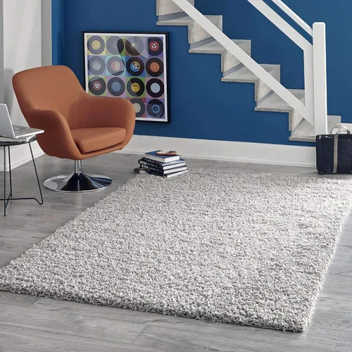 Miniatura 49 de Unique Loom Zuniga Solid Shag Collection alfombra moderna de felpa negra de área (7' 0 x 10' 0)