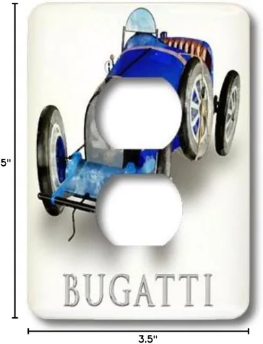 Miniatura 3 de 3dRose lsp_58801_6 Classic Bugatti Racing Car 2 Plug Outlet Cover