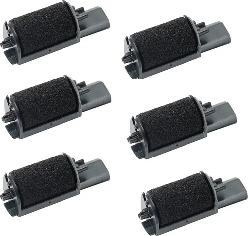 Rodillo de tinta negra IR40 x [paquete de 6] compatible con calculadoras de impresión Casio Canon Citizen y Sharp y cajas registradoras