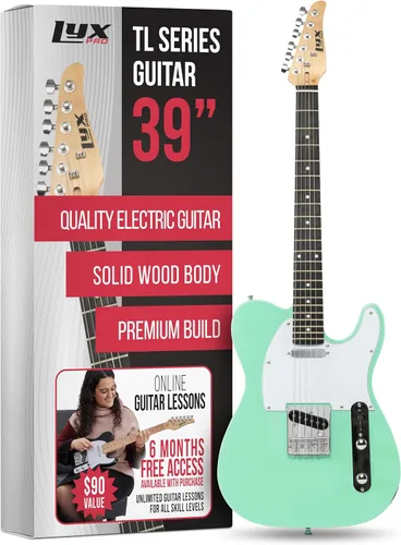 Miniatura 17 de LyxPro Guitarra eléctrica de 30 pulgadas, serie TL, cuerpo de madera de Paulownia de tamaño completo, golpeador de 3 capas, cuello en forma de C