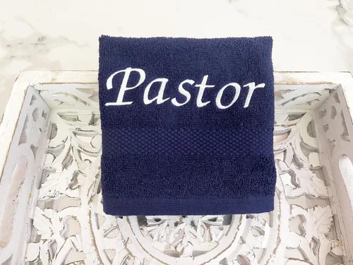Miniatura 3 de Liberty21 Pastor bordado, toalla del clero. 13 x 13 pulgadas. Regalos de agradecimiento para pastores para hombres y mujeres. Fe cristiana. Regalos