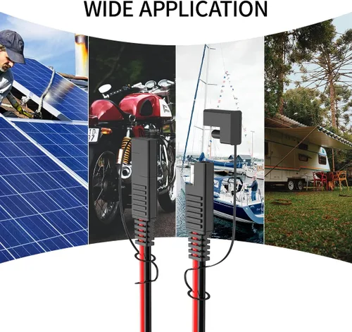 Miniatura 6 de ELFCULB Cable de extensión SAE de 10 AWG, 10 pies, 3/6/10/20/35/50 pies, arnés de cables de desconexión rápida con conector SAE para panel solar