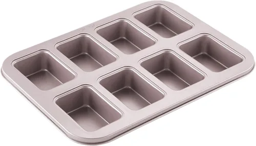 Miniatura 10 de CHEFMADE Juego de moldes para pasteles de brownie, 2.4 pulgadas, 4 unidades, antiadherentes, cuadrados, para magdalenas, para horno y hornear