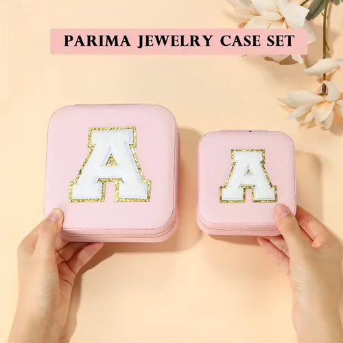 Miniatura 5 de Organizador de joyas y joyero de viaje, 2 piezas de regalo rosa, estuche de viaje para mujeres, organizador de joyas de viaje para mujeres, regalos