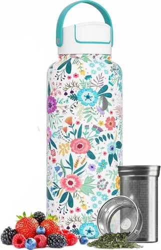 Miniatura 10 de Botella vaso térmico para té de 22 onzas con infusor, taza de viaje