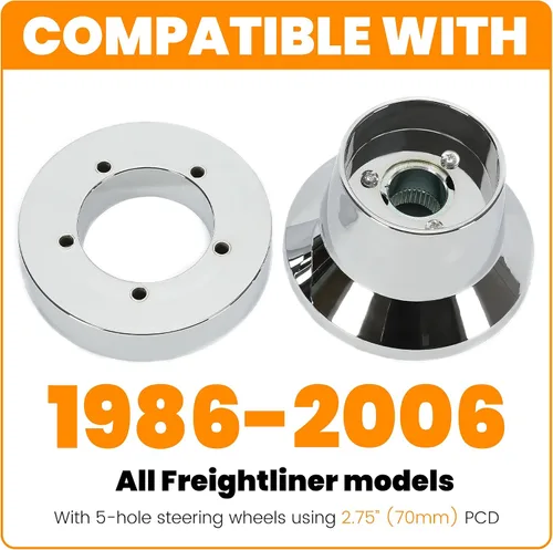 Miniatura 2 de HECASA Adaptador de cubo de volante de 5 agujeros compatible con modelos Freightliner 1986-2006
