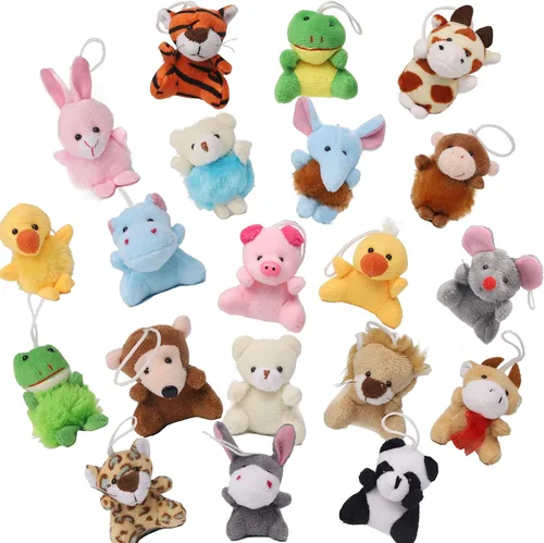 Miniatura 4 de Juegoal Paquete de 26 Mini Juguetes de Peluche de Animales de Navidad, Lindo Juego de Llaveros de Animales de Peluche Pequeños, Rellenos de Bolsas