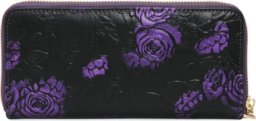 Miniatura 2 de ArtsEye Rose - Cartera de piel auténtica con cremallera larga