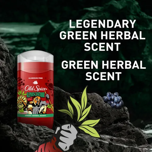 Miniatura 7 de Old Spice Desodorante sin aluminio para hombres, protección contra olores 24/7, frescura 24/7 y aroma duradero, se pone transparente, Alphascentauri