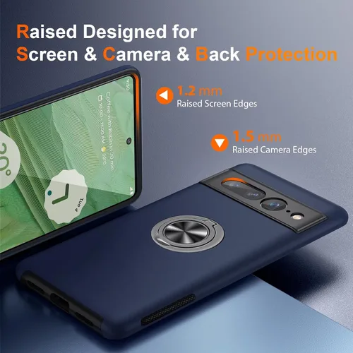 Miniatura 3 de JAME Funda para Google Pixel 7 Pro, Funda de Ajuste Delgado para Pixel 7 Pro con Soporte de Anillo Kickstand