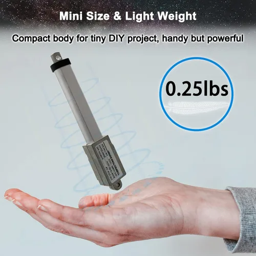 Miniatura 3 de UYGALAXY Mini actuador lineal eléctrico de 12 V de 3 pulgadas, 188N/42 libras, velocidad de 0.2 pulgadas/seg. Actuador de movimiento pequeño
