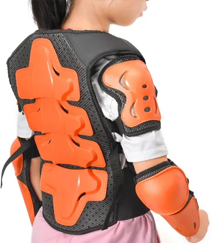 Miniatura 2 de Chaleco de armadura de motocicleta para niños, equipo de protección para bicicleta de cross, protector de columna vertebral para jóvenes, coderas