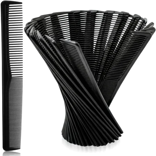 Hestya Paquete de 36 peines de pelo a granel de 7 pulgadas, peine de corte de fibra de carbono, multiusos, para hombres y mujeres, peluquería de